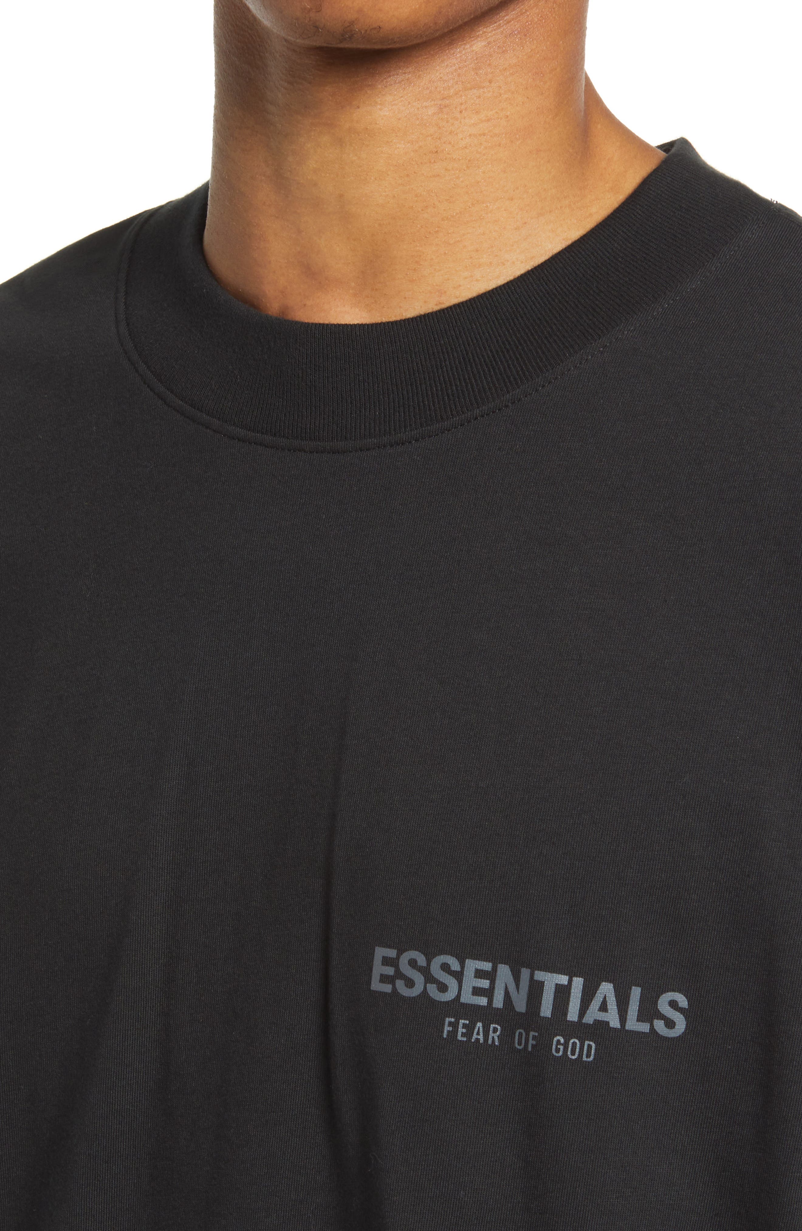 100% Essential Tech Mens 3/4 Sleeve T-Shirt Gray/Black